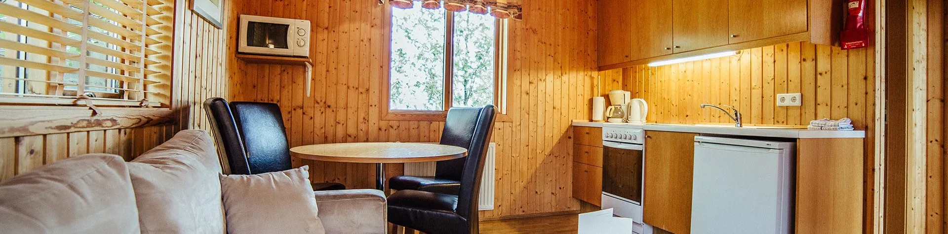Timrade stugor på sydvästra Island