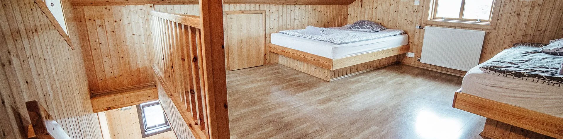 Timrade stugor på sydvästra Island
