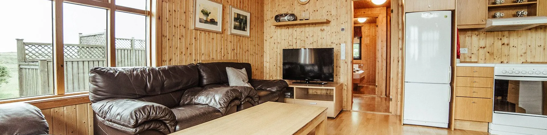 Timrade stugor på sydvästra Island