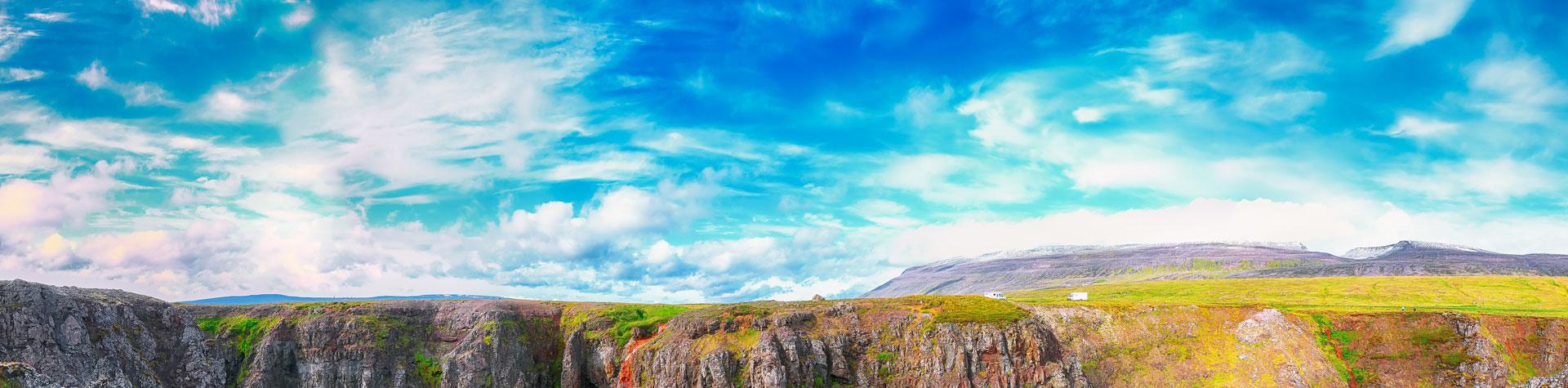 Kolugljufur canyon, Island.