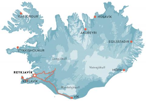 Karta Island på en vecka avresa från Göteborg