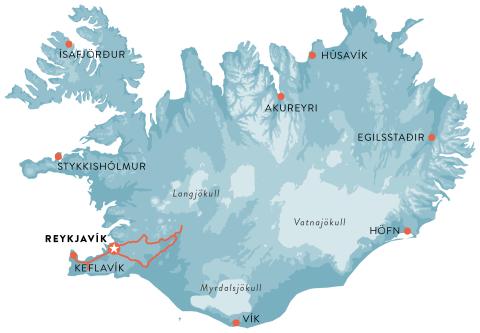 Karta - Påskresa till Reykjavik - Island